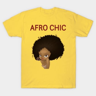 Afro Chic - natural big black curly T-Shirt